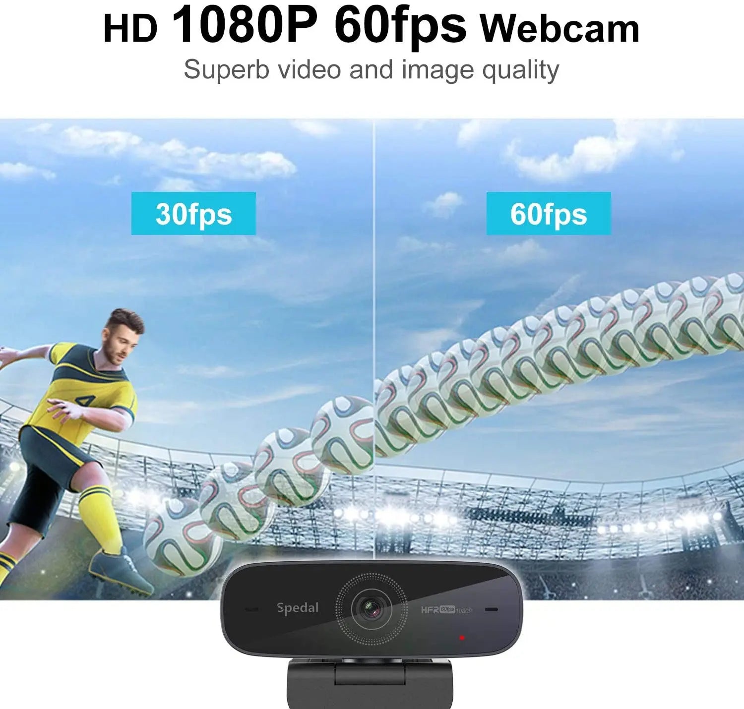Spedal AF926 1080p 60Fps Auto Focus Webcam Full HD USB Camera  with Microphones and bracket  for PC MAC Business meeting