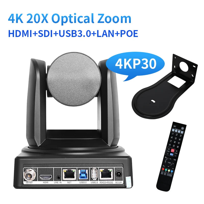 4K 10X/20X Conference Camera NDI SDI USB HDMI IP PTZ Cam Live Streaming  Support POE for Church Business Meeting