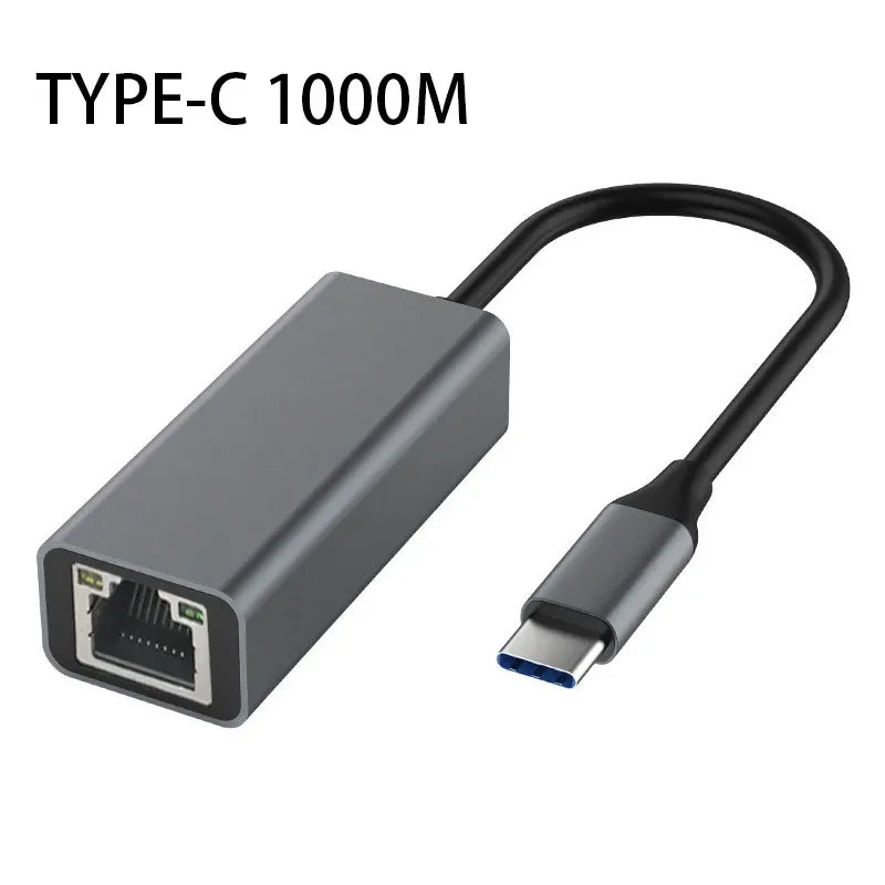 USB Type C Ethernet Adapter Network Card USB Type-C To RJ45 100/1000Mbps Lan Internet Cable For MacBook PC Windows XP 7 8 10 LUX