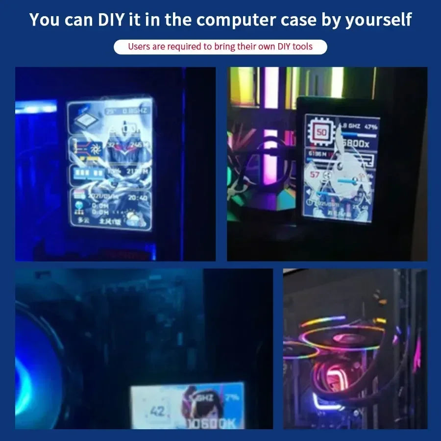 3.5 Inch Mini Computer Secondary Screen IPS USB C Secondary Screen forComputer CPU GPU RAM HDD Monitor LCD Display Freely AIDA64