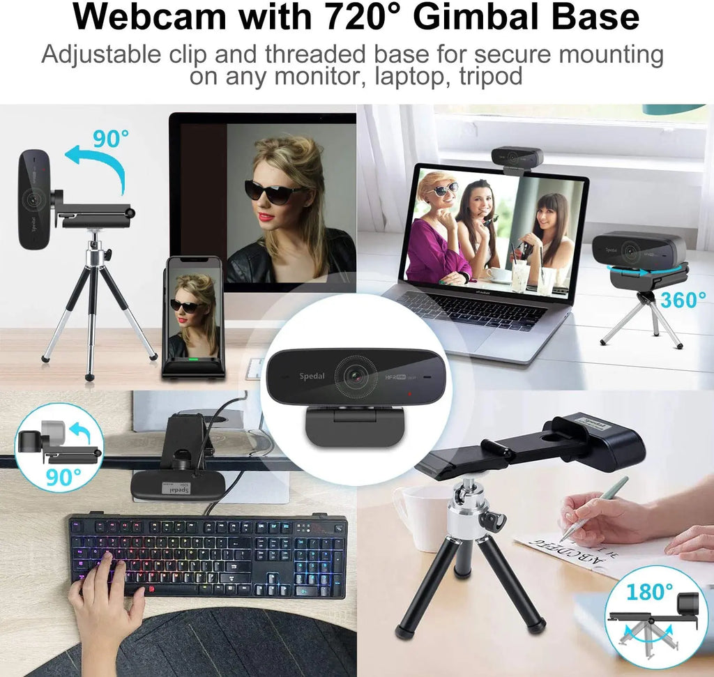 Spedal AF926 1080p 60Fps Auto Focus Webcam Full HD USB Camera  with Microphones and bracket  for PC MAC Business meeting