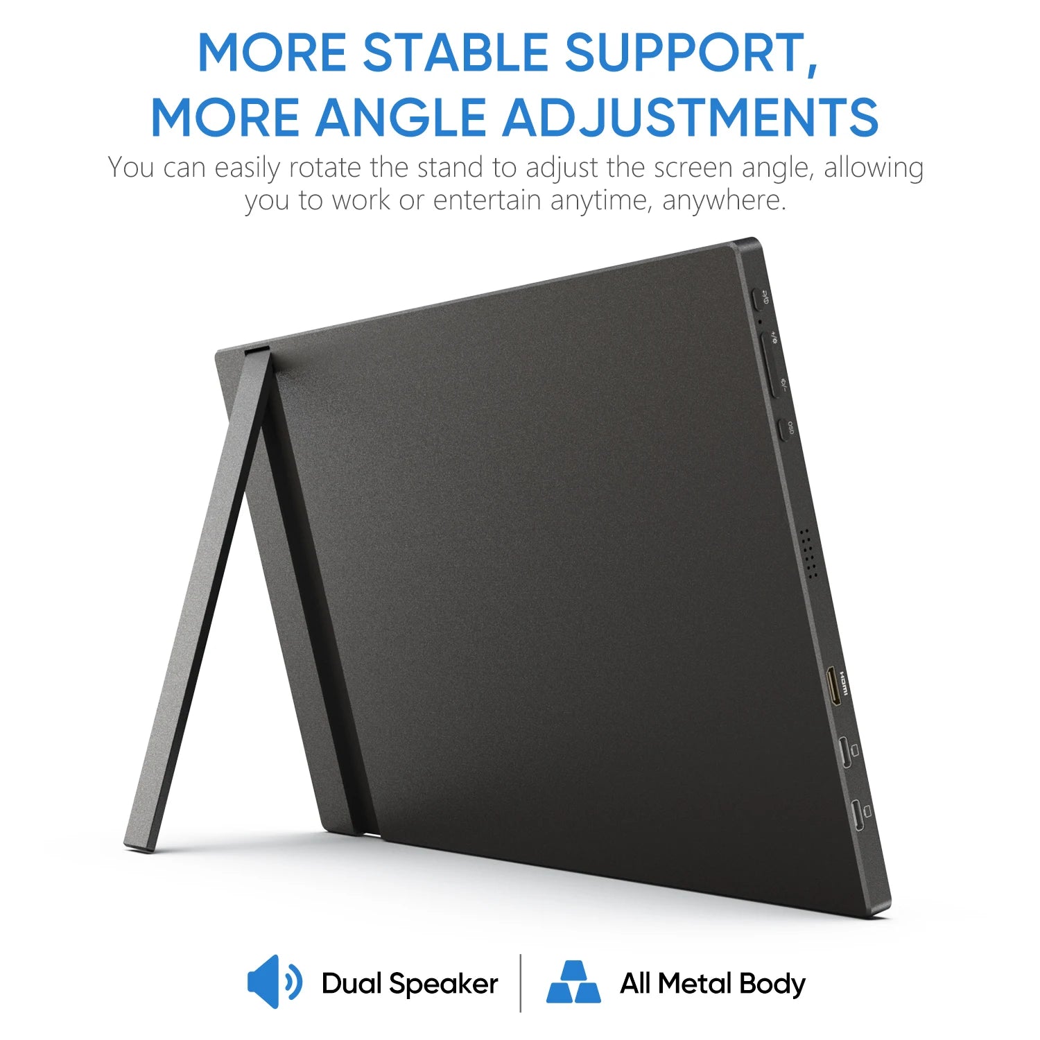 ARZOPA 16inch 2K Portable Monitor 16:10 IPS Screen with type-c mini hdmi Second Display for MAC/Laptop/PC/Xbox/PS4/5/Switch,Z1RC