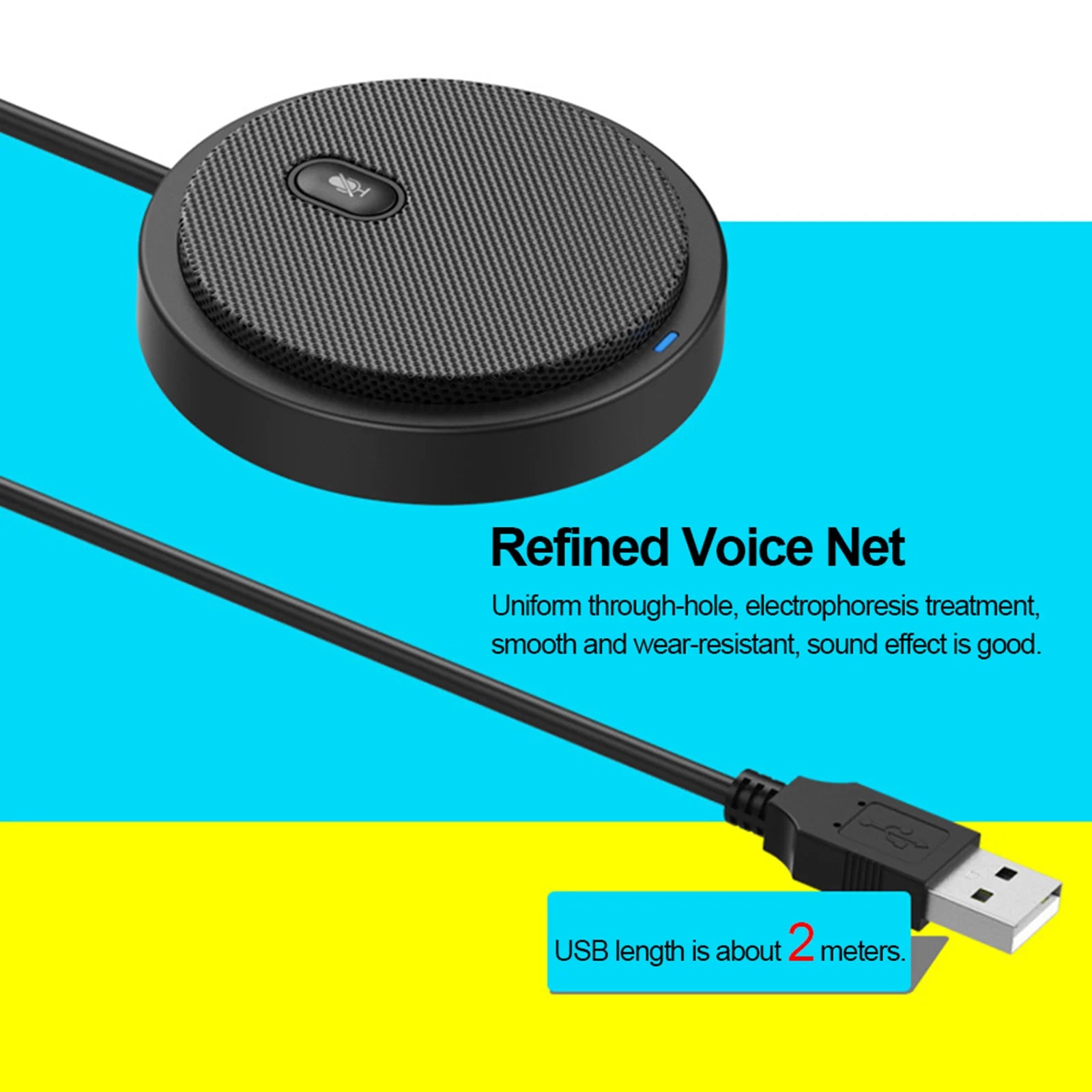 USB Omni-directional Condenser Microphone Mic for Meeting Business Conference Computer Laptop PC Voice Chat Video Sound Pick
